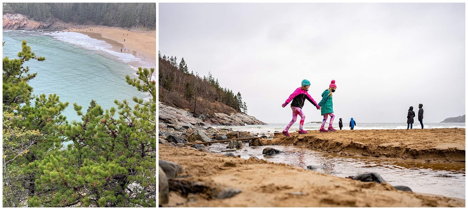 Great Head Trail in Acadia National Park. Sand Beach Acadia National Park