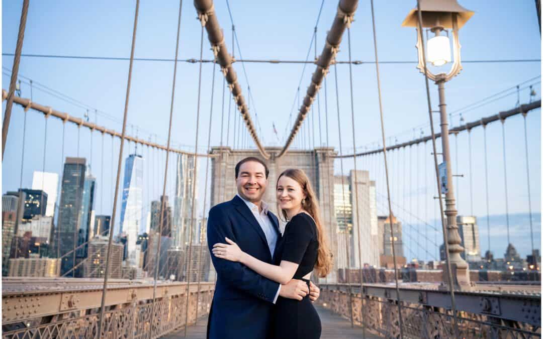 Brooklyn Bridge Engagement Session at sunrise by NYC Wedding Photographers, Two Adventurous Souls