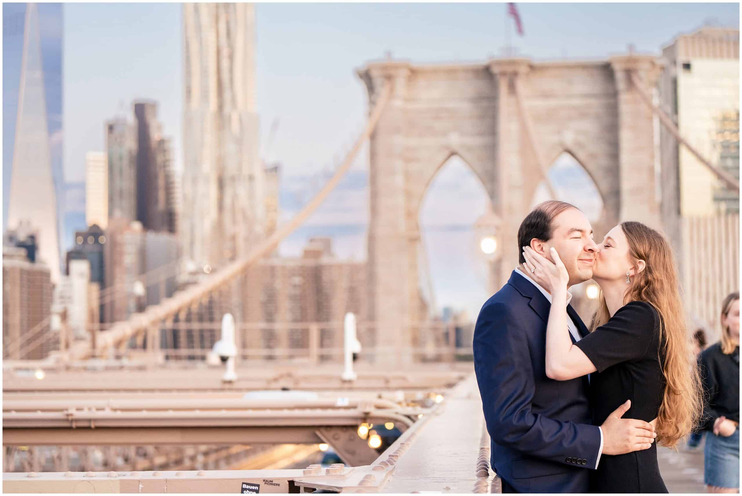 Brooklyn Bridge Engagement Session at sunrise by NYC Wedding Photographers, Two Adventurous Souls