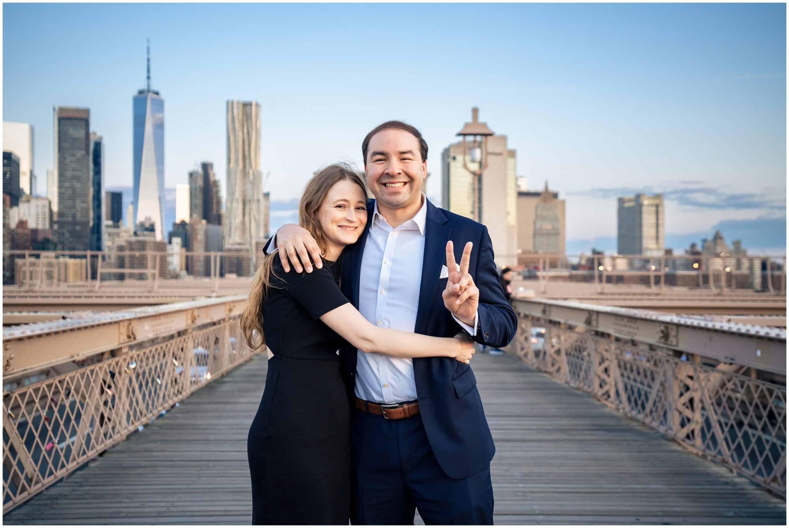 Brooklyn Bridge Engagement Session at sunrise by NYC Wedding Photographers, Two Adventurous Souls