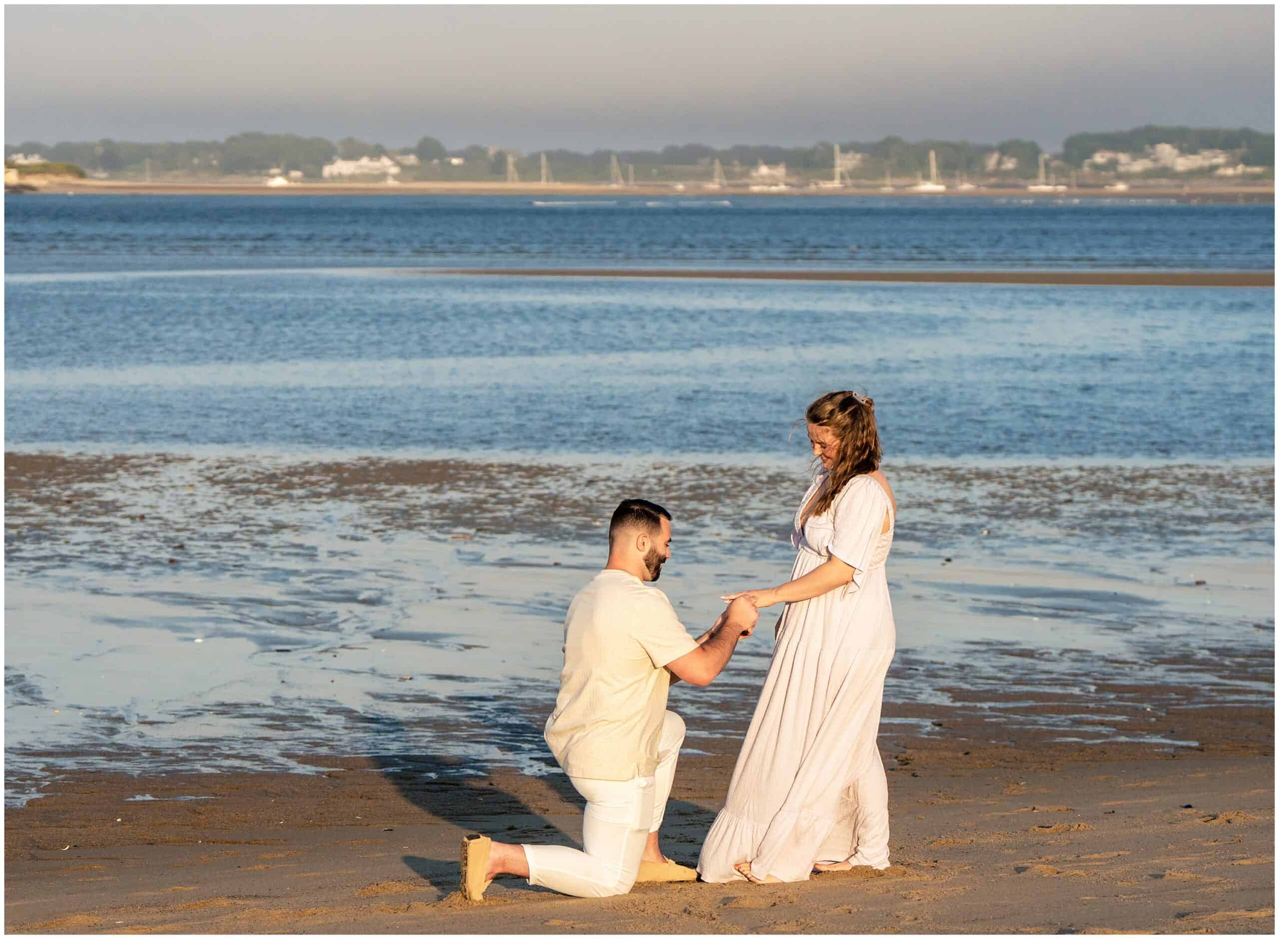 Hills Beach Biddeford Surprise Proposal. Captured by Maine Wedding Photographers, Two Adventurous Souls