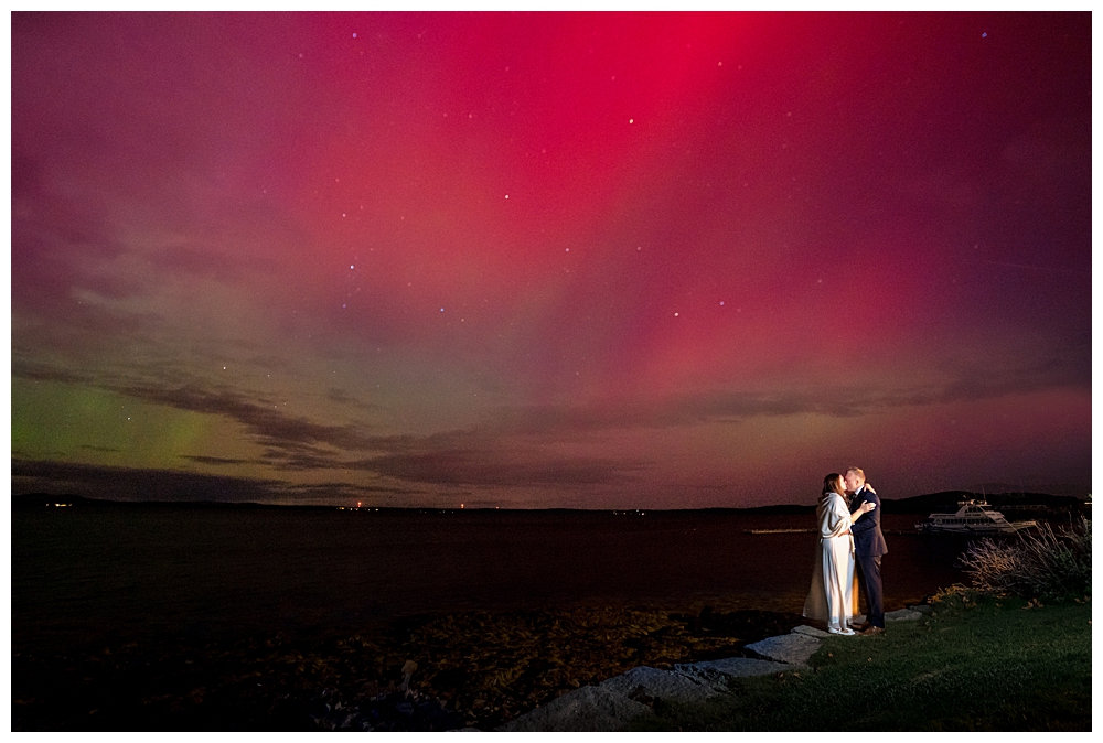 Acadia Wedding Photographers, Bar Harbor Wedding Photographers, wedding under the northern lights