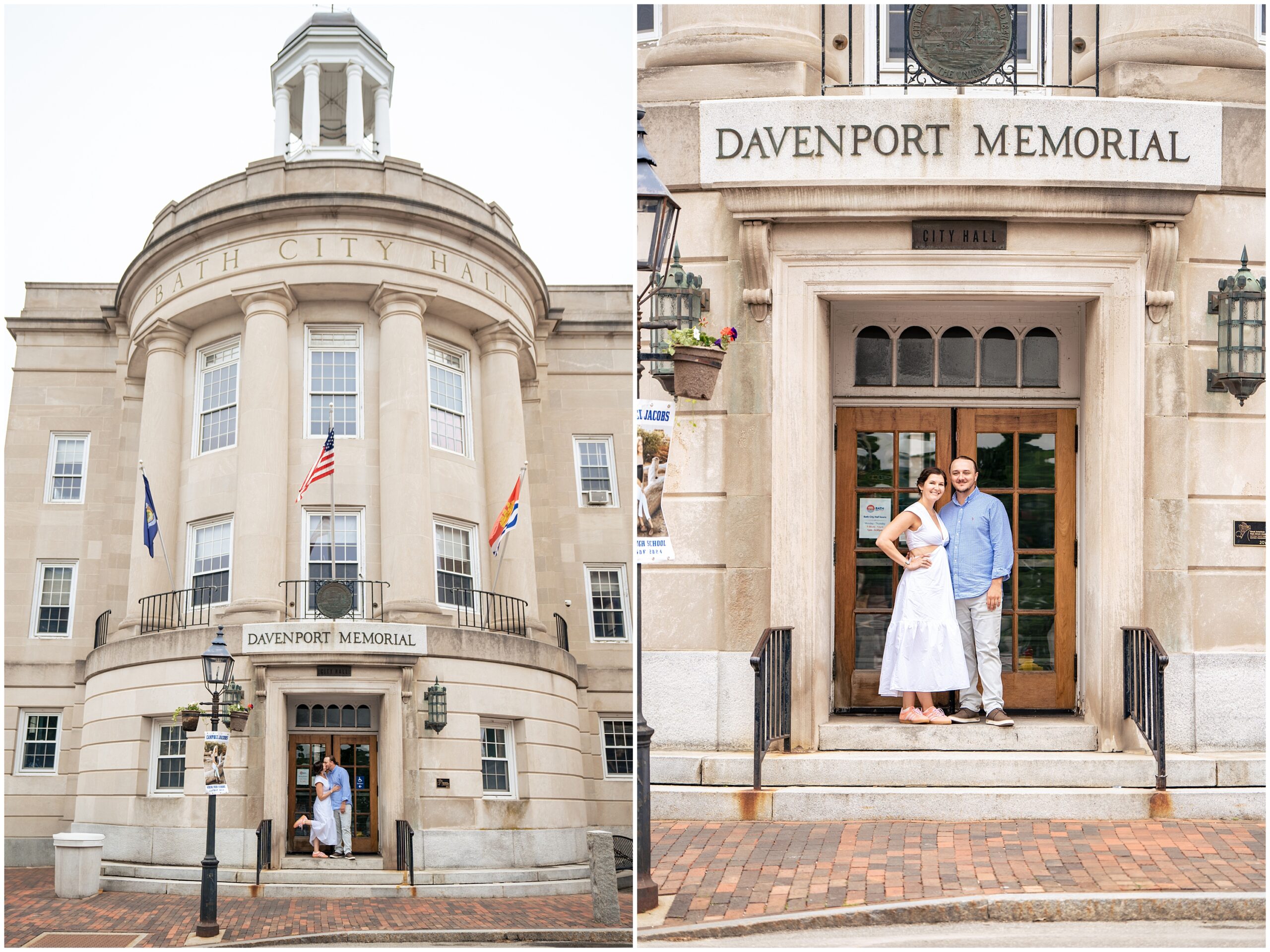 Phippsburg Engagement Session, 1774 Inn Wedding, downtown Bath maine