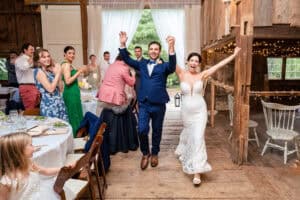 Bride and Groom wedding reception introduction at Josia's River Farm in York Maine