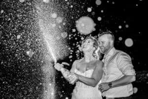 Champagne Spray celebration at a Samoset Resort Wedding in Rockport, Maine