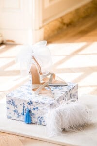 Gorgeous shoes with touches of blue details for a Newport Mansion Wedding