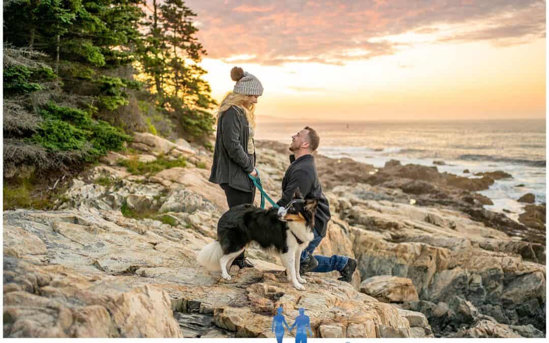 Surprise Sunrise Proposal in Acadia National Park | John and Kaylee