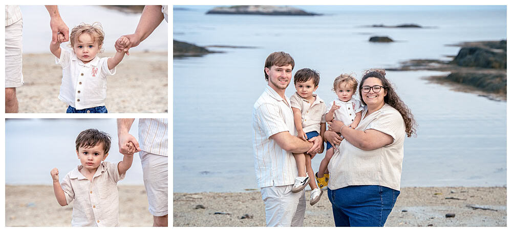 Boothbay Harbor Family Photos, Boothbay Harbor Family Photographer, Extended family portraits on a sandy beach