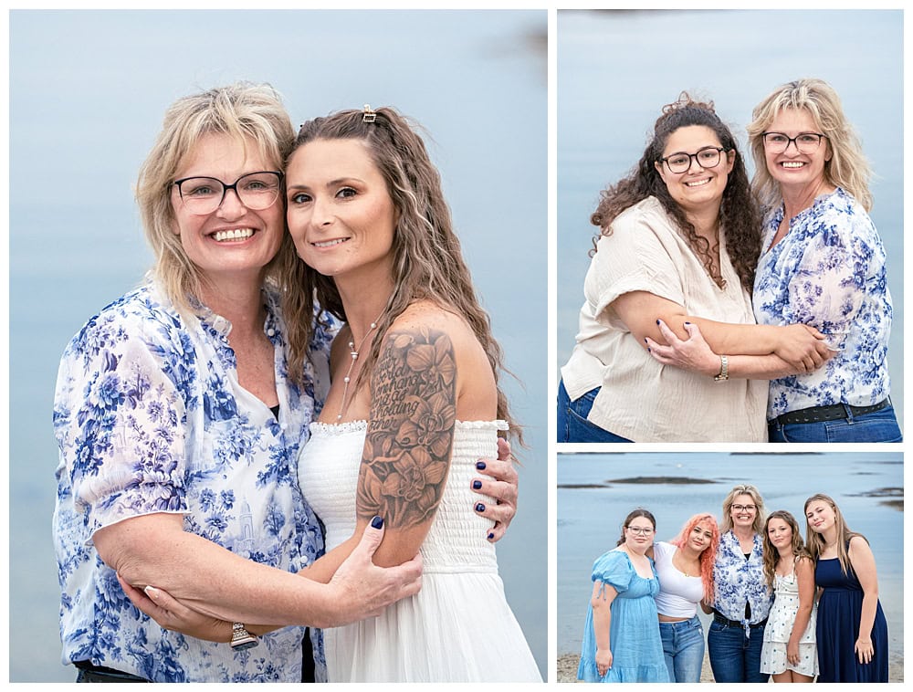 Boothbay Harbor Family Photos, Boothbay Harbor Family Photographer, Extended family portraits on a sandy beach