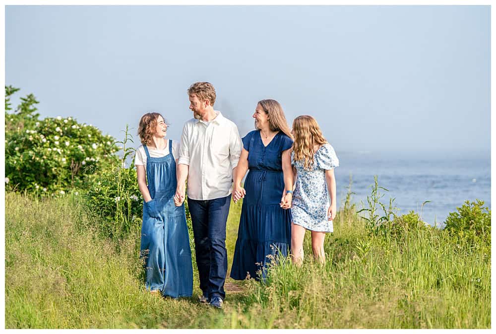 Family Portraits at Ocean Point in Boothbay Harbor. Captured by Ocean Point Family Photographers, Two Adventurous Souls