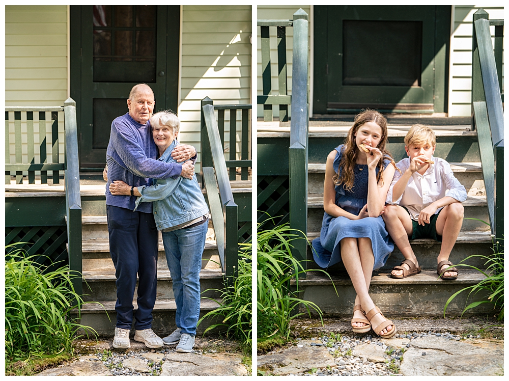 Extended family portraits on the walking boardwalk of Squirrel Island. Squirrel Island Family Photography by Boothbay Harbor Family Photographer, Two Adventurous Souls