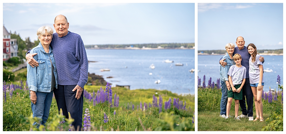 Extended family portraits on the walking boardwalk of Squirrel Island. Squirrel Island Family Photography by Boothbay Harbor Family Photographer, Two Adventurous Souls
