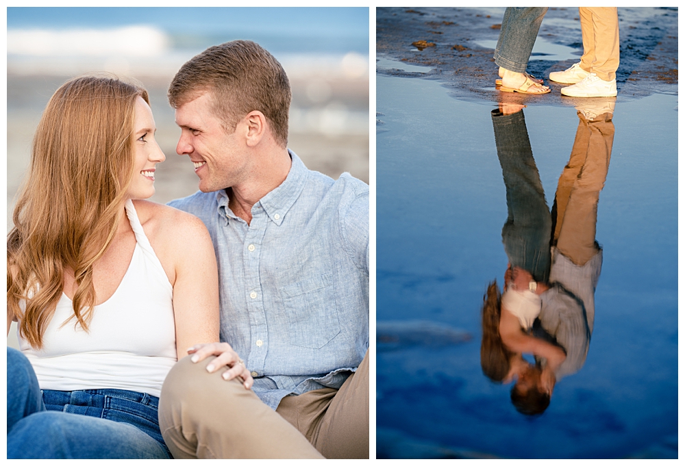 Short Sands Beach Engagement Photos with a Beach Picnic twist. Captured by Maine Wedding Photographers, Two Adventurous Souls