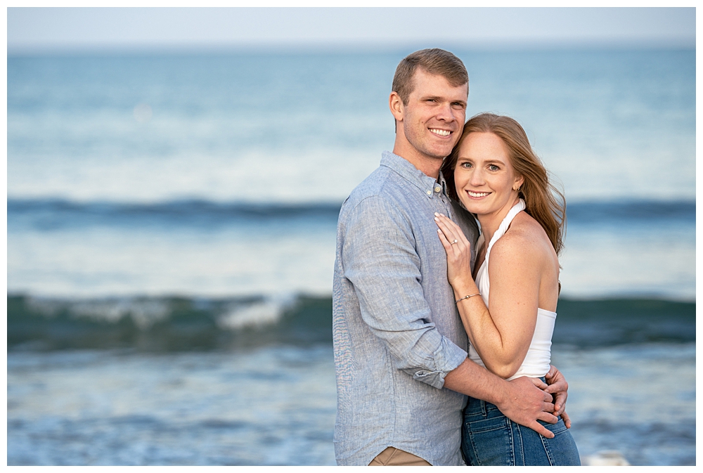 Short Sands Beach Engagement Photos with a Beach Picnic twist. Captured by Maine Wedding Photographers, Two Adventurous Souls
