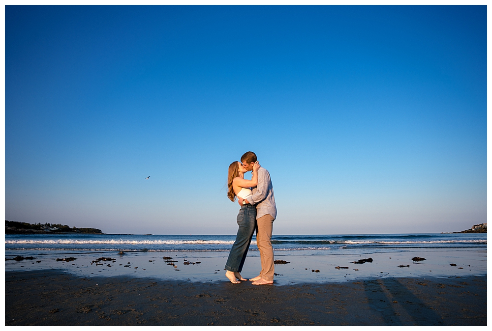 Short Sands Beach Engagement Photos with a Beach Picnic twist. Captured by Maine Wedding Photographers, Two Adventurous Souls