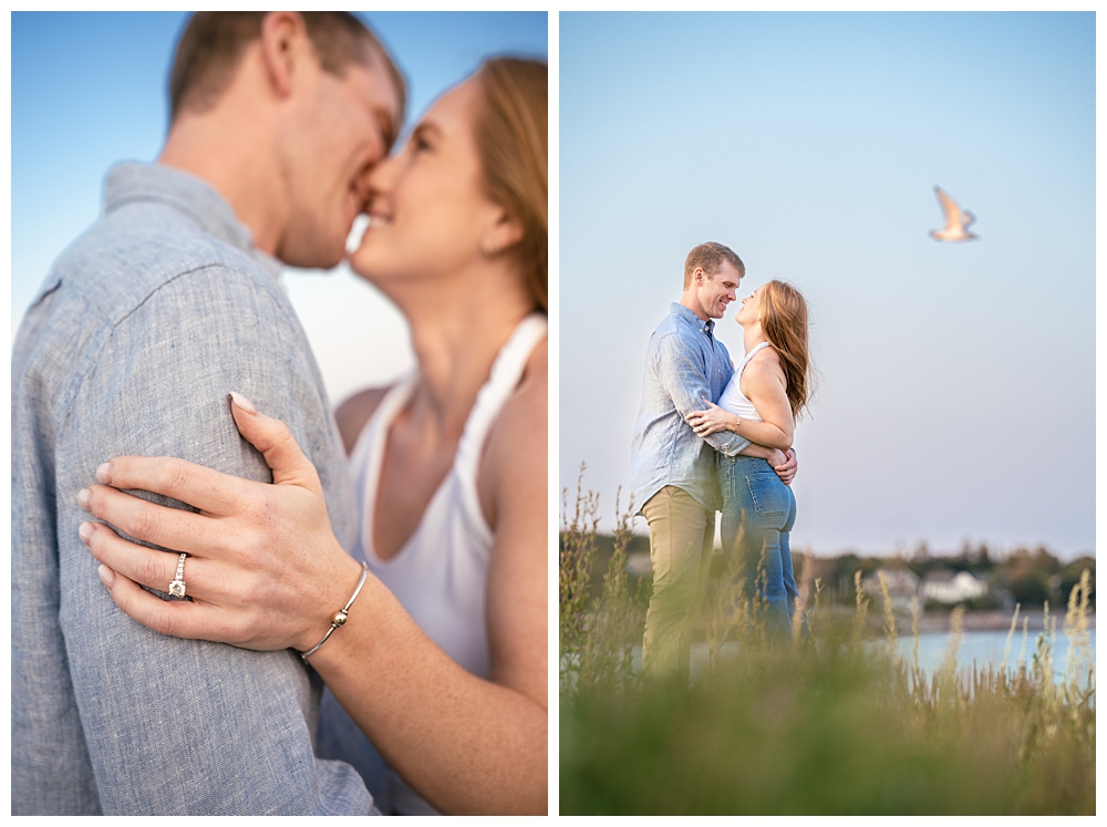 Short Sands Beach Engagement Photos with a Beach Picnic twist. Captured by Maine Wedding Photographers, Two Adventurous Souls
