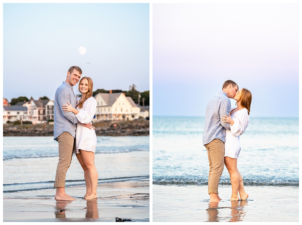 Short Sands Beach Engagement Photos with a Beach Picnic twist. Captured by Maine Wedding Photographers, Two Adventurous Souls