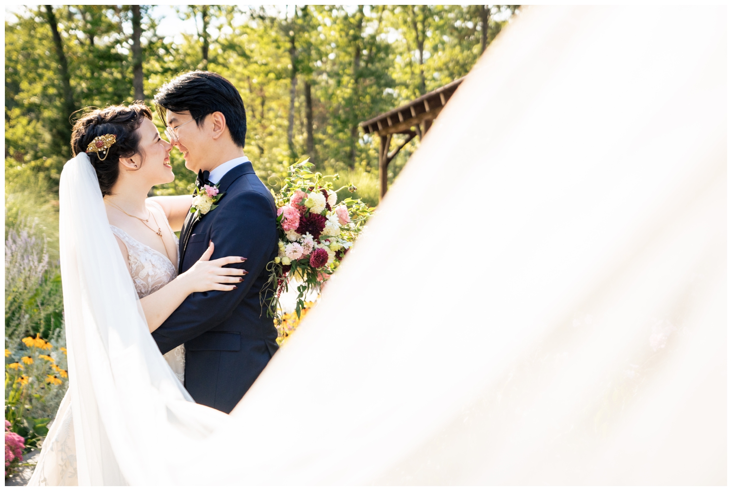 Old Saco Inn Wedding Photographers, Couples portraits with veil, Fryeburg Maine Wedding Photographers, Two Adventurous Souls