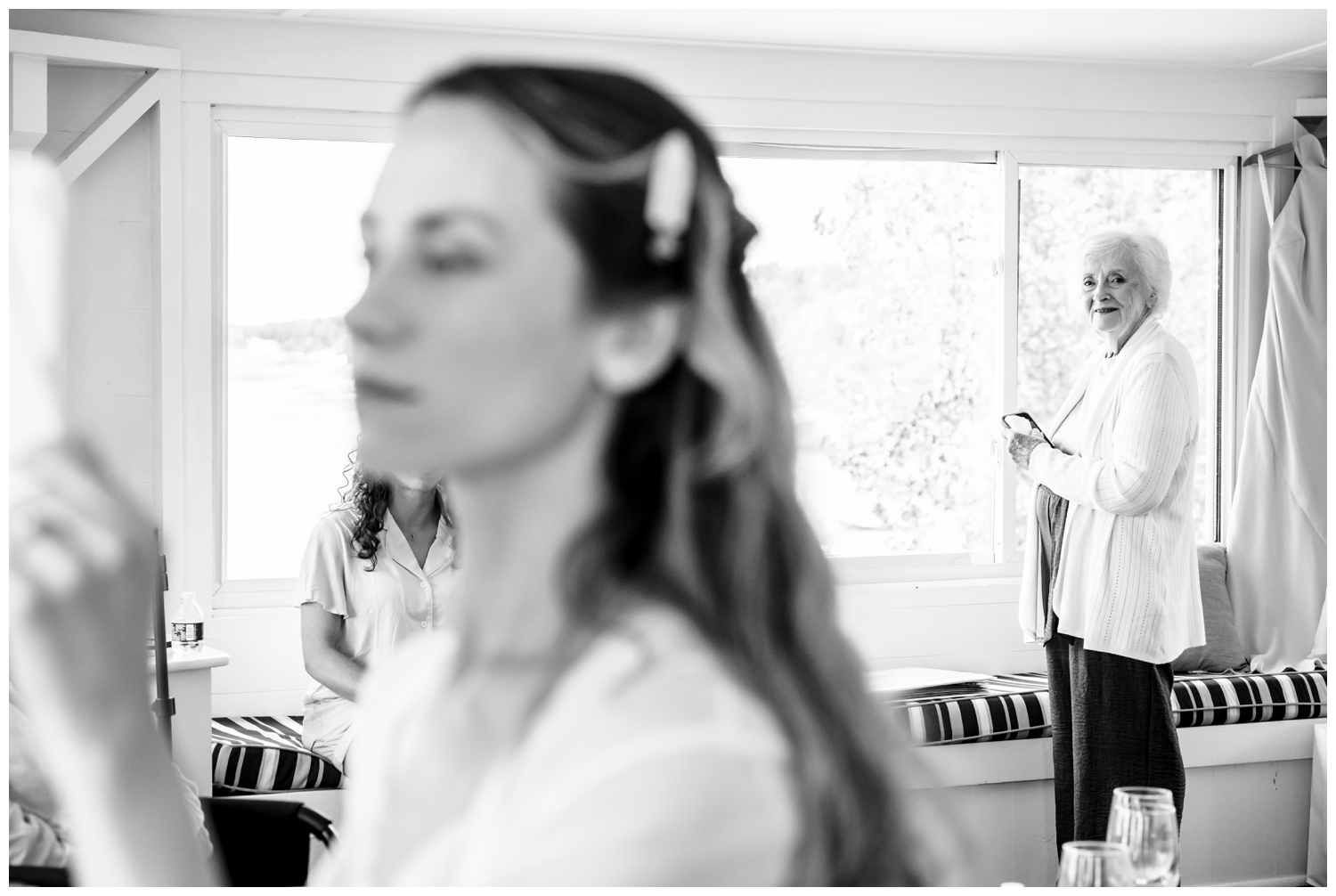 Sebasco Harbor Resort Wedding Photographers Capture the bride getting ready