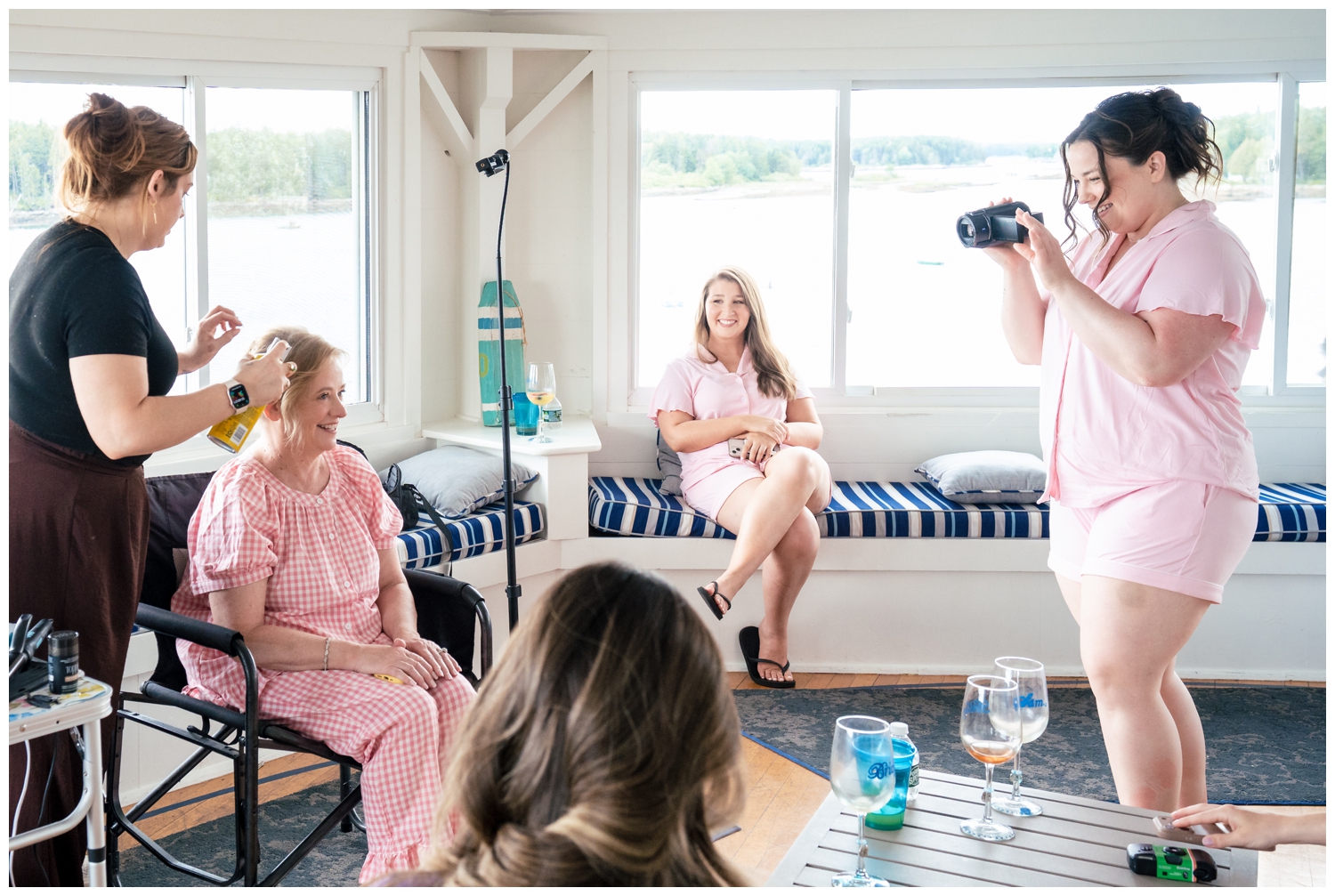 Sebasco Harbor Resort Wedding Photographers Capture the bride getting ready