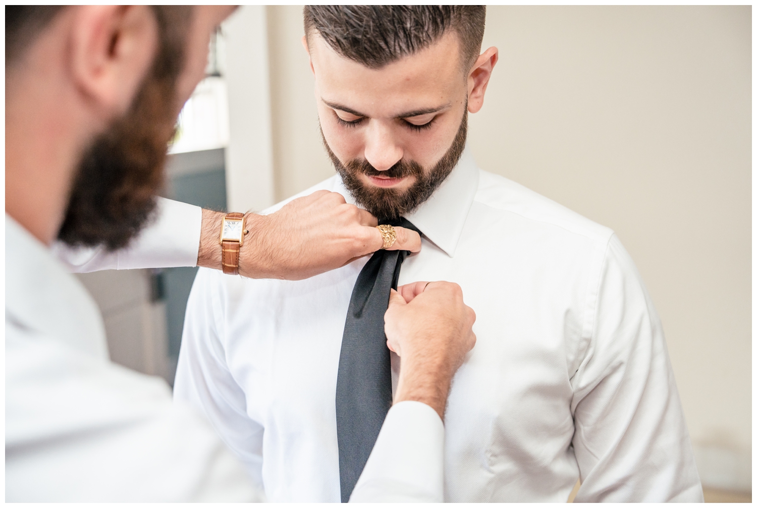 Sebasco Harbor Resort Wedding Photographers Capture the groom getting ready