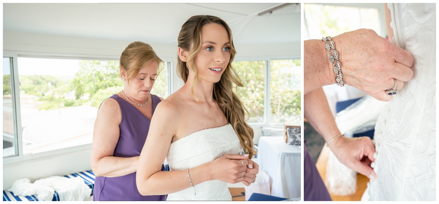 Sebasco Harbor Resort Wedding Photographers Capture the bride getting ready