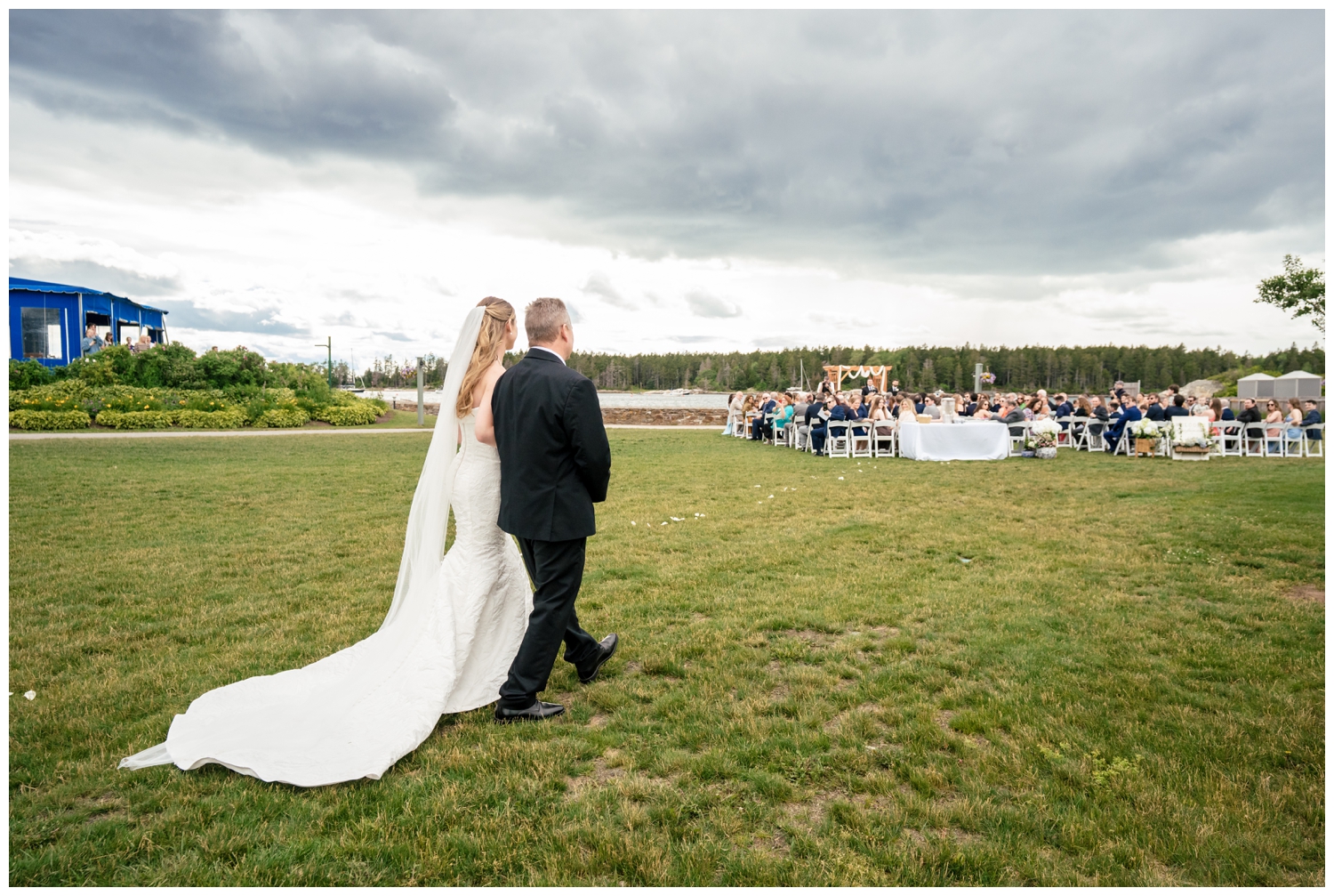 Sebasco Harbor Resort Wedding Photographers Capture the ceremony on the lawn