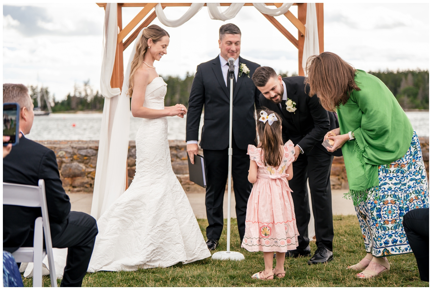 Sebasco Harbor Resort Wedding Photographers Capture the ceremony on the lawn