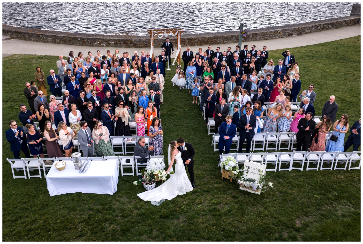 Sebasco Harbor Resort Wedding Photographers Capture the ceremony on the lawn