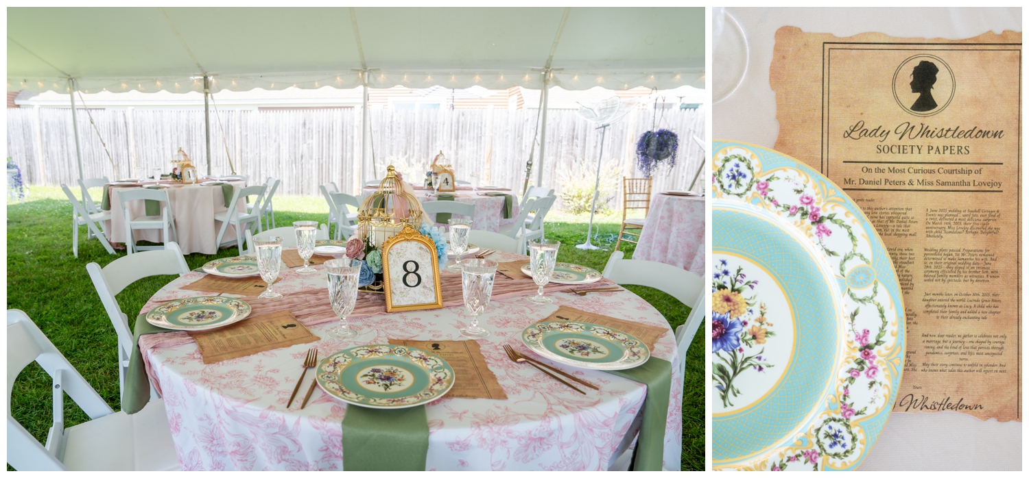 Old Orchard Beach Wedding Photographers capture a Bridgerton Themed wedding at Seashell Events.