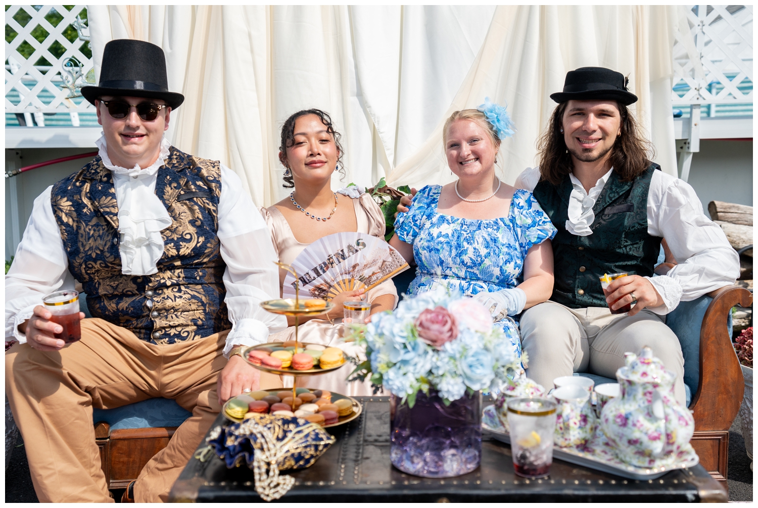 Old Orchard Beach Wedding Photographers capture a Bridgerton Themed wedding at Seashell Events.
