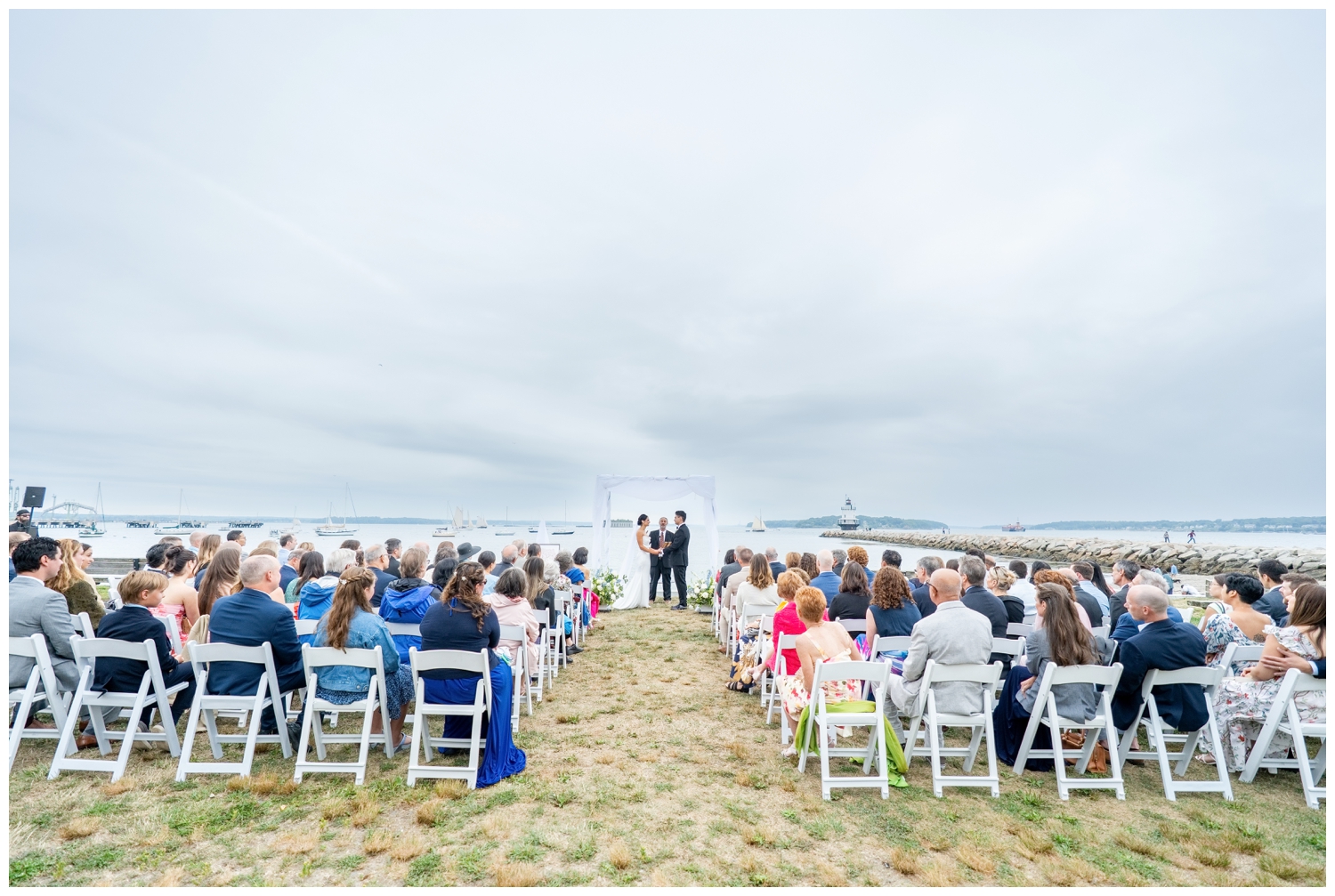 SMCC Wedding Photographers capture a Southern Maine Community College Wedding on a misty summer day. Two Adventurous Souls