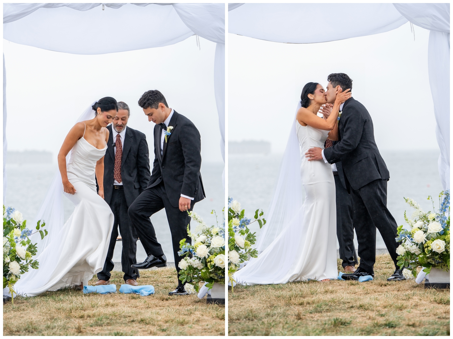 SMCC Wedding Photographers capture a Southern Maine Community College Wedding on a misty summer day. Two Adventurous Souls